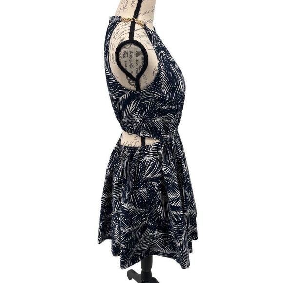 MICHAEL MICHAEL KORS Palm Stretch Organic Cotton Poplin Cutout Dress Medium - Picture 6 of 10